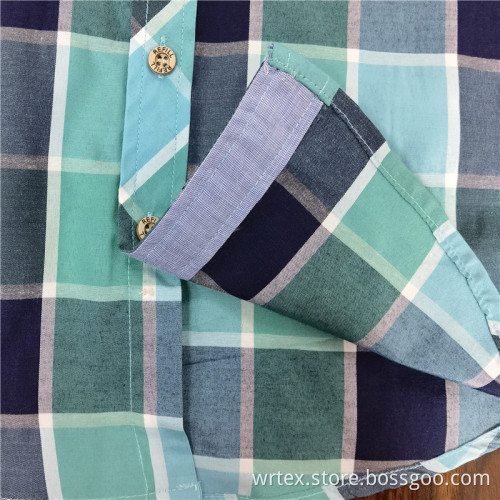 Cotton Shirting Colorful Checked Short-sleeve Boy's Shirts